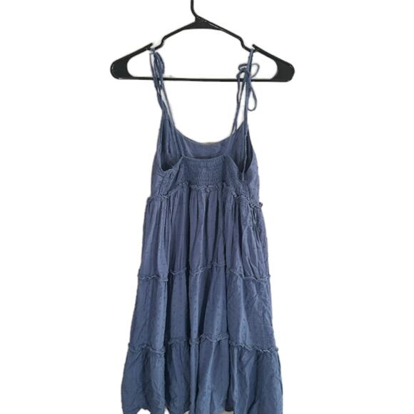 Shein Blue Sleeveless Tied String Flowy Dotted Mini Dress Women Sz XS - Picture 2 of 9